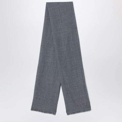 Destin Destin White/black check wool scarf