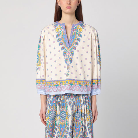 Etro ETRO Printed cotton blouse with balloon sleeves