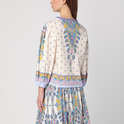 Etro ETRO Printed cotton blouse with balloon sleeves