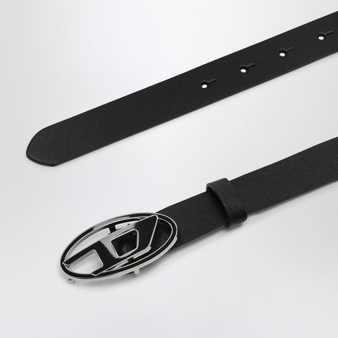 Diesel Diesel Black leather belt with Oval D buckle