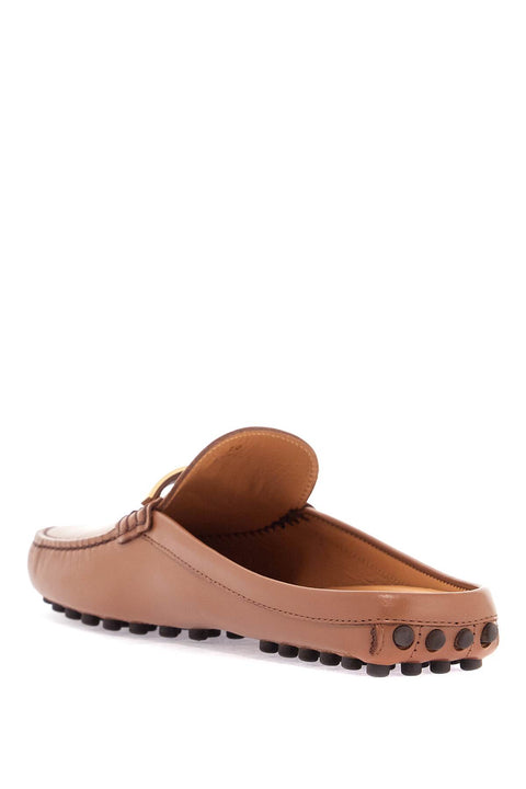 Tod'S Tod'S dark brown calfskin slip-on with metal detail