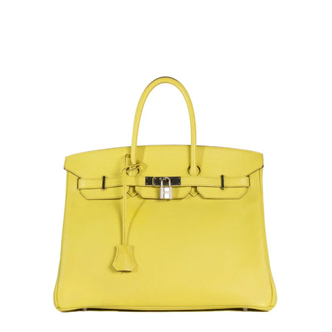 Birkin 35 bag in yellow leather