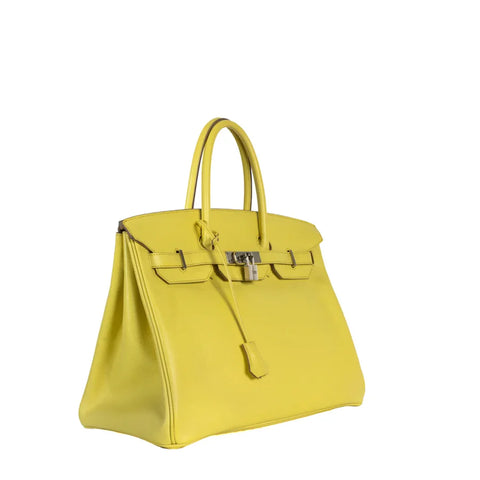 Birkin 35 bag in yellow leather
