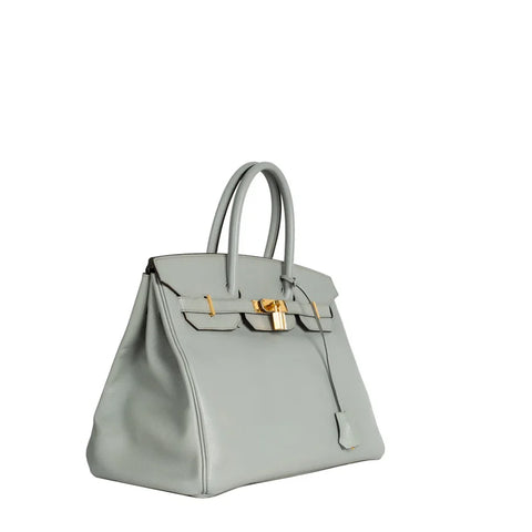 Hermes Birkin 35 bag in blue leather