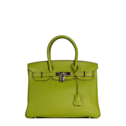 Hermes Birkin 30 bag in green leather