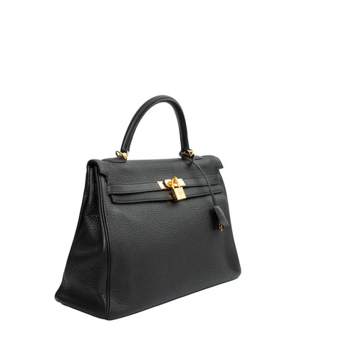 Hermes Kelly 35 bag in black leather