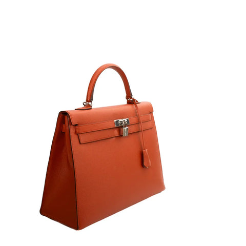 Hermes Kelly 35 bag in orange leather
